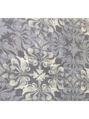 Grey & Cream Damask Pattern Fabric 34" x 65" DIY Upholstery Drapery